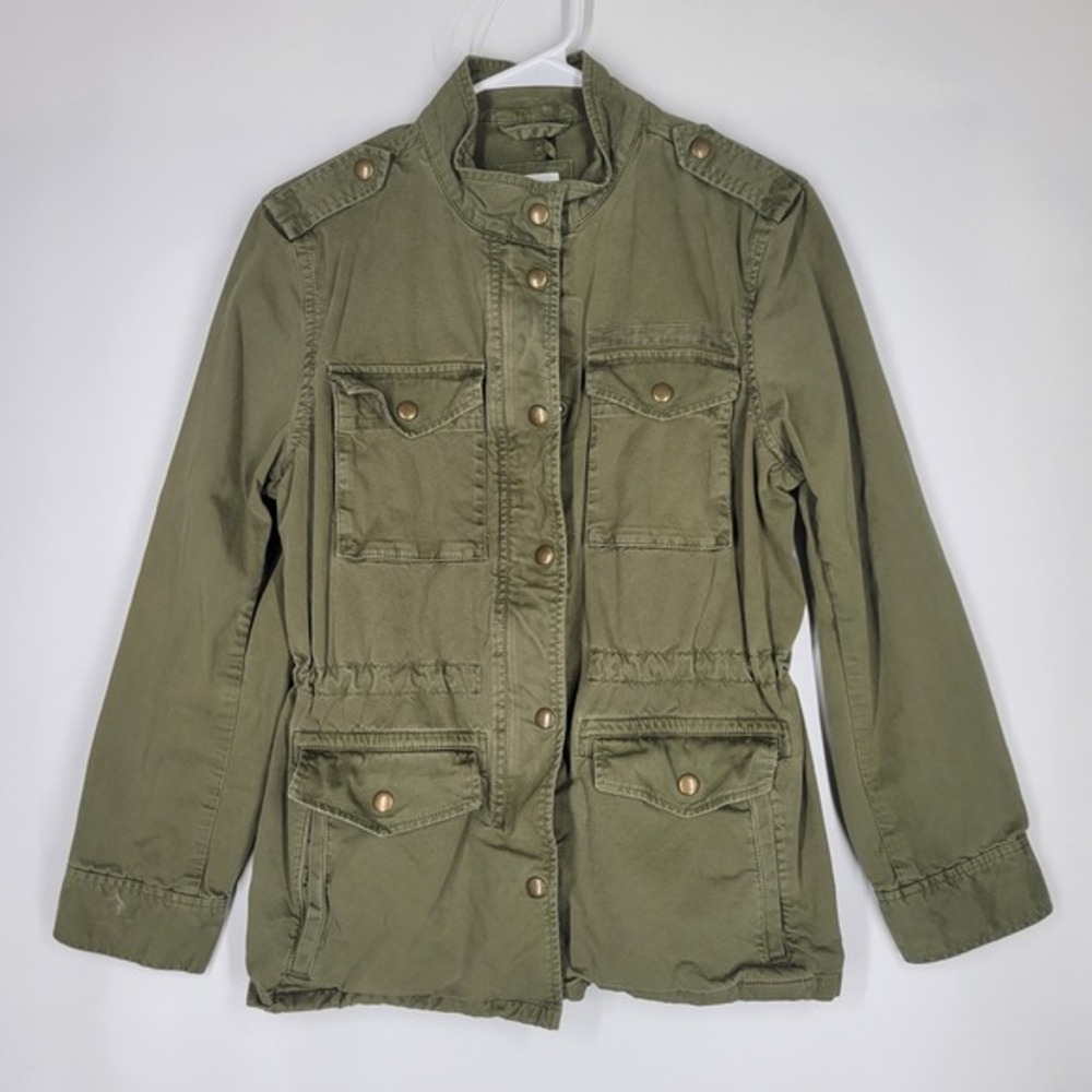 Gap Womens Utility Field Jacket Olive‎ Green Cotton Twill XS RN54023